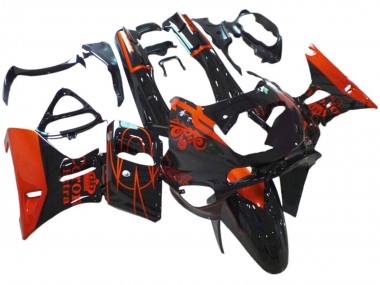 Carenados Moto Kawasaki ZZR400 1993-2007 - Negro Brillante Rojo Corona Extra Asequibles