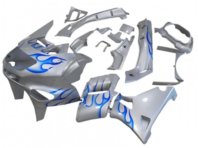 Carenados Moto Kawasaki ZZR400 1993-2007 - Blanco Azul Llama Asequibles