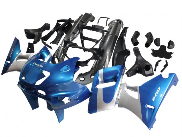 Carenados Moto Kawasaki ZZR400 1993-2007 - Azul Plata Negro Asequibles