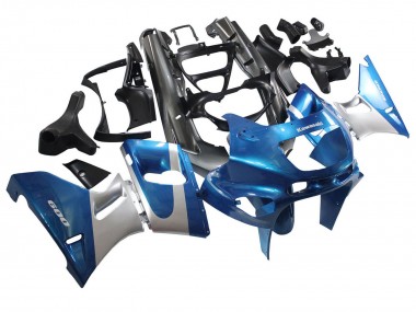 Carenados Moto Kawasaki ZZR600 1998-2003 - Azul Plata Negro Asequibles