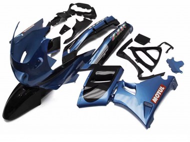 Carenados Moto Kawasaki ZZR400 1993-2007 - Azul Negro Rojo Motul Asequibles