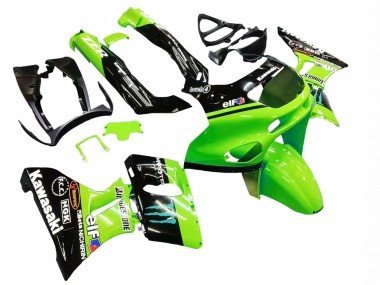Carenados Moto Kawasaki ZZR400 1993-2007 - Verde Negro Brillante Azul Monstruo Elf Touch4 Bridgestone Asequibles