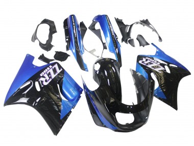 Carenados Moto Kawasaki ZZR1100 1990-1992 - Azul Negro Brillante Asequibles
