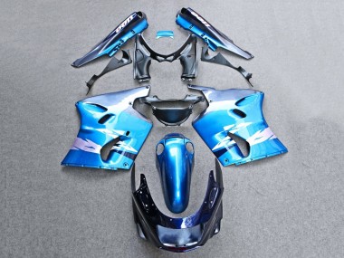 Carenados Moto Kawasaki ZZR1100 1993-2003 - Azul Brillante Gris Asequibles