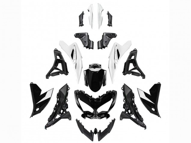 Carenados Moto Kawasaki Versys 650 2022-2025 - Negro Brillante Blanco Asequibles