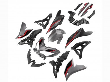 Carenados Moto Kawasaki Versys 650 2022-2025 - Gris Rojo Negro Asequibles