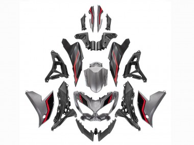 Carenados Moto Kawasaki Versys 650 2022-2025 - Gris Rojo Negro Asequibles