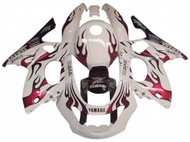 Carenado Moto Yamaha YZF600R Thundercat 1996-2007 - Blanco Rojo Oscuro Asequibles