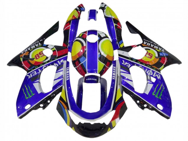 Carenados Moto Yamaha YZF600R Thundercat 1996-2007 - Azul Negro Blanco Amarillo Monstruo 46 Asequibles