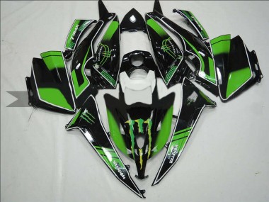 Carenados Moto Yamaha TMAX530 2012-2014 - Negro Brillante Verde Monstruo Asequibles