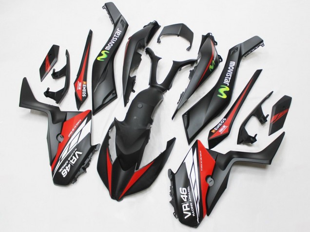 Carenados Moto Yamaha XMAX300 2017-2021 - Negro Mate Rojo MoviStar ENEOS 46 Asequibles