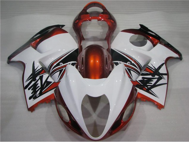Carenados Moto Suzuki GSXR 1300 Hayabusa 1996-2007 - Blanco Naranja Negro Asequibles