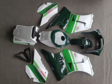 Carenados Moto Suzuki RG400 RG500 RG400/500 1984-1987 - Blanco Verde Oscuro Asequibles