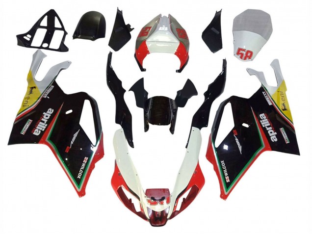 Carenados Moto Aprilia RSV1000 2003-2006 - Blanco Negro Rojo Amarillo 58 Asequibles