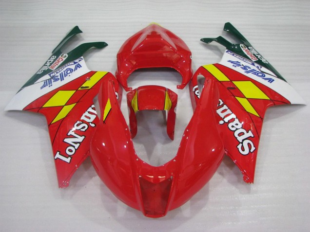 Carenados Moto Aprilia RSV1000 2003-2006 - Rojo Amarillo Blanco Spains No1 Valsir Castrol Asequibles
