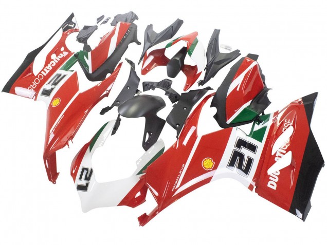 Carenados Moto Ducati Panigale V2 2020-2024 - Blanco Rojo Verde Negro Mate Corse 21 Asequibles
