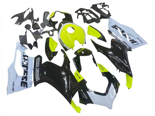 Carenados Moto Ducati Panigale V2 2020-2024 - Blanco Verde Lima Negro Brillante Stein Dinse VR 46 Asequibles