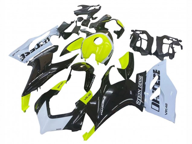 Carenados Moto Ducati Panigale V2 2020-2024 - Blanco Verde Lima Negro Brillante Stein Dinse VR 46 Asequibles