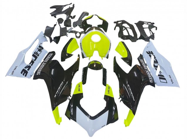 Carenados Moto Ducati Panigale V2 2020-2024 - Blanco Verde Lima Negro Brillante Stein Dinse VR 46 Asequibles