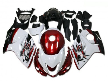 Carenados Moto Suzuki GSXR 1300 Hayabusa 2008-2020 - Blanco Rojo Negro Asequibles