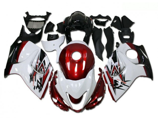 Carenados Moto Suzuki GSXR 1300 Hayabusa 2008-2020 - Blanco Rojo Negro Asequibles