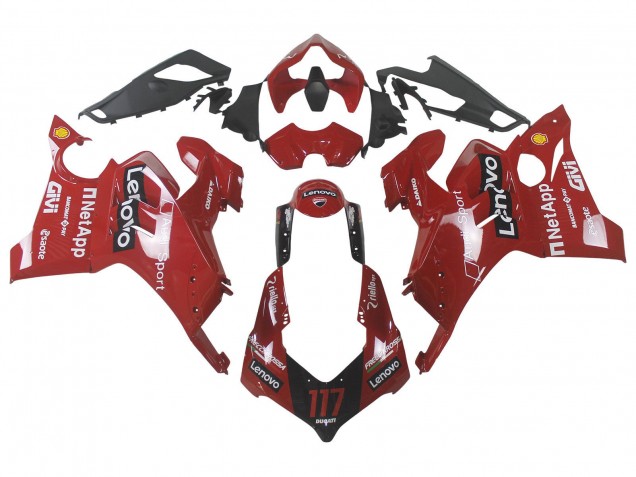 Carenado Moto Ducati Panigale V4 V4S 2020-2021 - Rojo Negro Brillante Lenovo 117 Asequibles