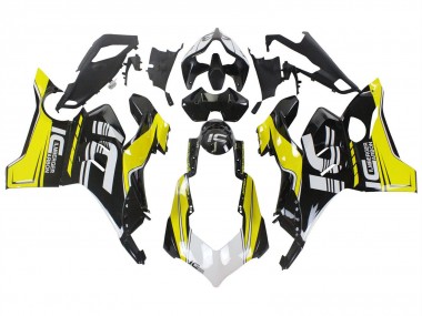 Carenados Moto Ducati Panigale V4 V4S 2020-2021 - Amarillo Blanco Negro Brillante Asequibles