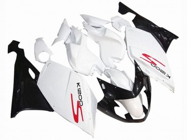 Carenados Moto BMW K1200S 2005-2010 - Blanco Negro Brillante Asequibles