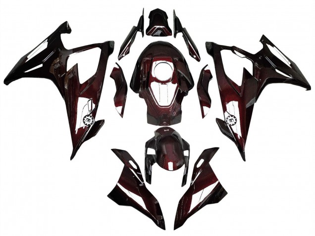 Carenados Moto BMW S1000RR 2019-2022 - Rojo Oscuro FibraCarbono Asequibles