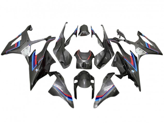 Carenado Moto BMW S1000RR 2019-2022 - Negro Azul Rojo FibraCarbono Asequibles