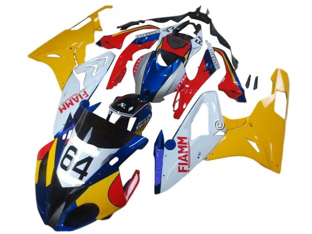 Carenados Moto BMW S1000RR 2015-2016 - Amarillo Blanco Azul Fiamm 64 Asequibles