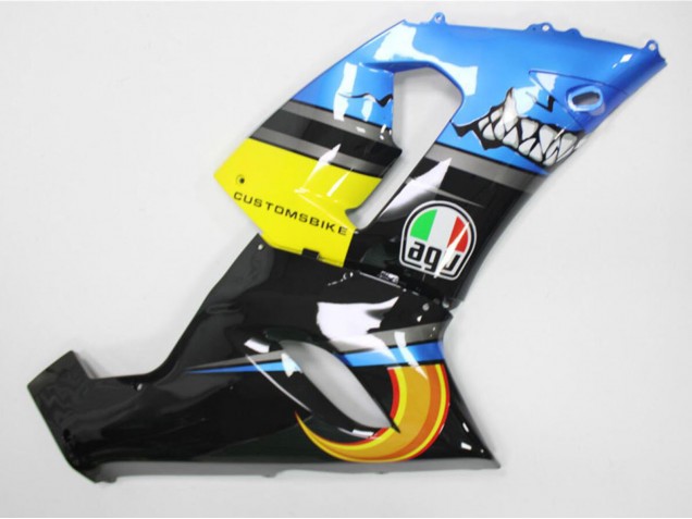 Carenados Moto Kawasaki ZX6R 2005-2006 - Azul Amarillo Negro Tiburón Asequibles