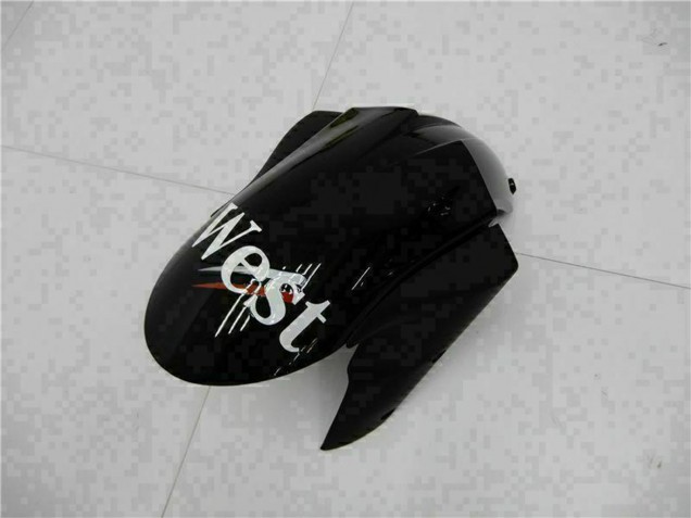 Carenados Moto Kawasaki ZX6R 2005-2006 - Negro Brillante Blanco West Asequibles