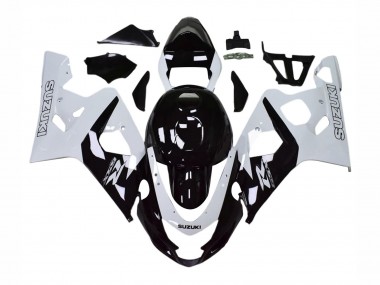 Carenados Moto Suzuki GSXR 600 / GSXR 750 2004-2005 - Blanco Negro Asequibles