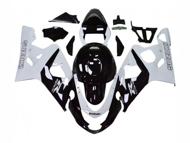 Carenados Moto Suzuki GSXR 600 / GSXR 750 2004-2005 - Blanco Negro Asequibles
