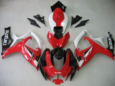 Carenado Moto Suzuki GSXR 600 / GSXR 750 2006-2007 - Blanco Rojo Negro Brillante Asequibles
