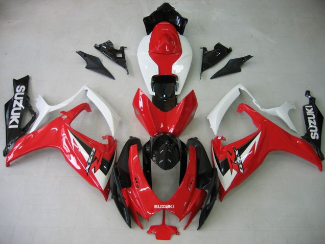 Carenado Moto Suzuki GSXR 600 / GSXR 750 2006-2007 - Blanco Rojo Negro Brillante Asequibles