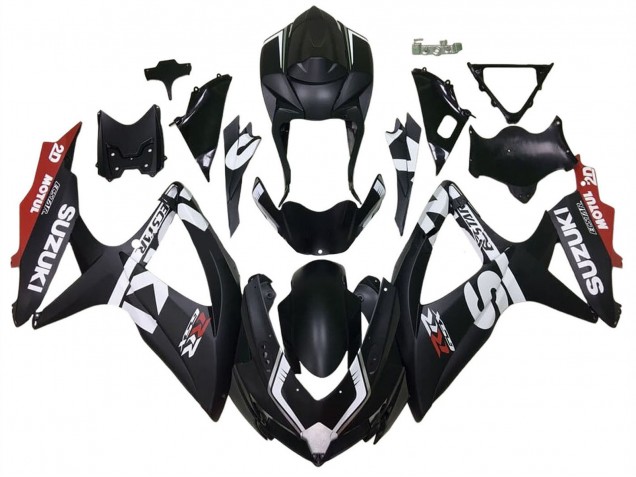 Carenados Moto Suzuki GSXR 600 / GSXR 750 2008-2010 - Negro Mate Rojo Blanco Asequibles