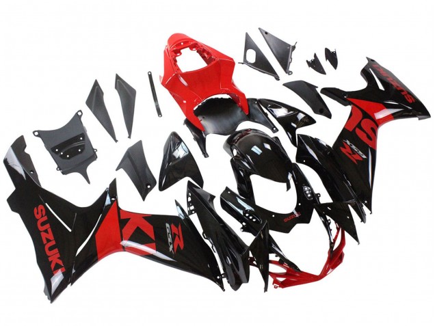 Kits Carenado Moto Suzuki GSXR 600 / GSXR 750 2011-2024 - Rojo Negro Brillante Asequibles