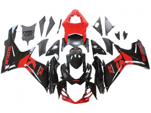 Kits Carenado Moto Suzuki GSXR 600 / GSXR 750 2011-2024 - Rojo Negro Brillante Asequibles