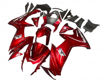 Carenados Moto Suzuki GSXR 600 / GSXR 750 2011-2024 - Rojo Blanco Calcomanía Asequibles