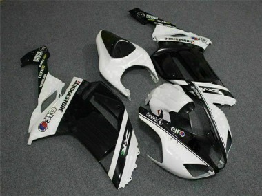 Carenados Moto Kawasaki ZX6R 2007-2008 - Negro Blanco Elf Asequibles