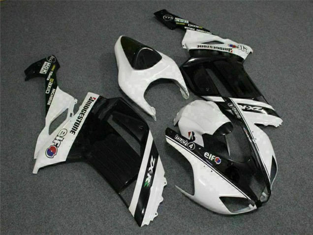 Carenados Moto Kawasaki ZX6R 2007-2008 - Negro Blanco Elf Asequibles