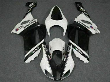 Carenados Moto Kawasaki ZX6R 2007-2008 - Negro Blanco Elf Asequibles