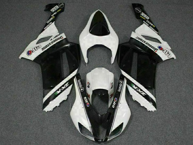 Carenados Moto Kawasaki ZX6R 2007-2008 - Negro Blanco Elf Asequibles