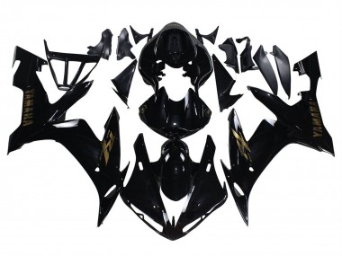 Carenados Moto Yamaha YZF 1000 R1 2004-2006 - Negro Brillante Oro Calcomanías Asequibles