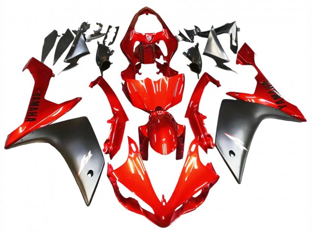Carenado Moto Yamaha YZF 1000 R1 2007-2008 - Rojo Negro Mate Asequibles