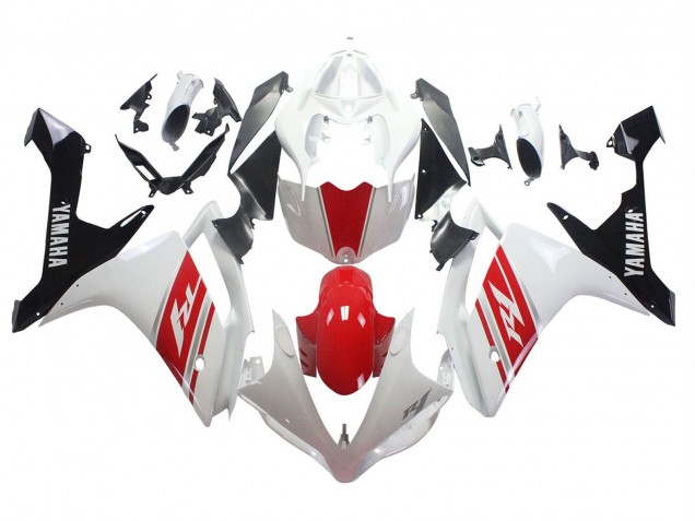 Carenado Moto Yamaha YZF 1000 R1 2007-2008 - Blanco Rojo Negro Asequibles