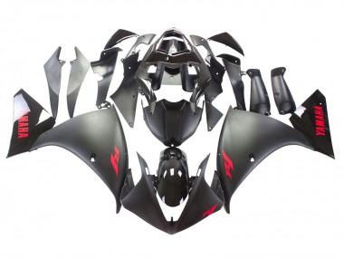 Carenado Moto Yamaha YZF 1000 R1 2009-2011 - Negro Mate Rojo Calcomanía Asequibles