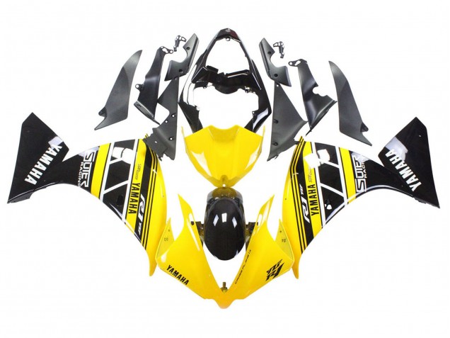 Carenados Moto Yamaha YZF 1000 R1 2012-2014 - Amarillo Blanco Negro Asequibles